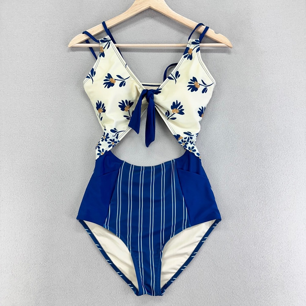 Nani Swimwear Serengeti High Tide One Piece Swimsuit Womens S Blue Floral